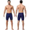 image:imageRoadbox Swim Jammers for Men Racing Athletic Quick Dry Swimsuit Endurance Training Competitive Swimming Shorts UPF 50Navy Blue  Yellow Stitching