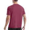 image:imageRoadbox Swim Shirts Short Sleeve for Men Sun Protection UPF 50 Fishing Rash Guard UV Gym Workout Shirt for Running OutdoorDark Red