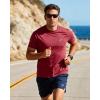 image:imageRoadbox Swim Shirts Short Sleeve for Men Sun Protection UPF 50 Fishing Rash Guard UV Gym Workout Shirt for Running OutdoorDark Red