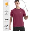 image:imageRoadbox Swim Shirts Short Sleeve for Men Sun Protection UPF 50 Fishing Rash Guard UV Gym Workout Shirt for Running OutdoorDark Red