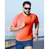 image:imageRoadbox Swim Shirts Short Sleeve for Men Sun Protection UPF 50 Fishing Rash Guard UV Gym Workout Shirt for Running OutdoorRed Orange
