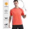 image:imageRoadbox Swim Shirts Short Sleeve for Men Sun Protection UPF 50 Fishing Rash Guard UV Gym Workout Shirt for Running OutdoorRed Orange