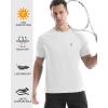 image:imageRoadbox Swim Shirts Short Sleeve for Men Sun Protection UPF 50 Fishing Rash Guard UV Gym Workout Shirt for Running OutdoorWhite