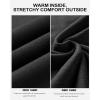 image:imageRoadbox Thermal Underwear for Men Fleece Lined Long Johns Base Layer Long Sleeve Top amp Bottom SetMock Neck Black