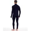 image:imageRoadbox Thermal Underwear for Men Fleece Lined Long Johns Base Layer Long Sleeve Top amp Bottom SetMock Neck Blue