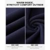image:imageRoadbox Thermal Underwear for Men Fleece Lined Long Johns Base Layer Long Sleeve Top amp Bottom SetMock Neck Blue