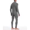 image:imageRoadbox Thermal Underwear for Men Fleece Lined Long Johns Base Layer Long Sleeve Top amp Bottom SetMock Neck Gray