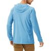 image:imageRoadbox UPF 50 Fishing Shirts for Men Long Sleeve UV Sun Protection Hoodie Outdoor Hiking Running Swimming Rash Guard2 Packlight Blue2