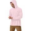 image:imageRoadbox UPF 50 Fishing Shirts for Men Long Sleeve UV Sun Protection Hoodie Outdoor Hiking Running Swimming Rash GuardNo Thumb Holeash Pink
