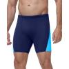 image:imageRoadbox Mens Athletic Swim Jammer Quick Dry Performance Compression UPF 50 Competitive Swimsuit Shorts for Training RacingNavy Blue Combined With Blue