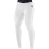 image:imageRoadbox Mens Compression Pants Running Tights with Pockets Sports Workout Leggings Athletic Base Layer for Cycling BasketballWhite