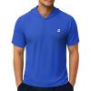 image:imageRoadbox Mens Short Sleeve Hoodie Lightweight Workout Hooded T Shirts UPF 50 Quick Dry Athletic Gym Running SweatshirtRoyal Blue