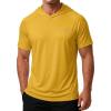 image:imageRoadbox Mens Short Sleeve Workout Gym Hoodies Lightweight Quick Dry Athletic T Shirts Sun Protection Hooded SweatshirtTurmeric