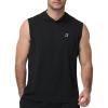 image:imageRoadbox Mens Sleeveless Hoodies Tank Top Muscle Workout Hooded Vest Quick Dry Gym Athletic Cut Off Shirts for Summer CasualBlack