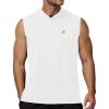 image:imageRoadbox Mens Sleeveless Hoodies Tank Top UPF 50 Lightweight Workout Hooded Muscle Cut Off Shirts for Gym AthleticWhite