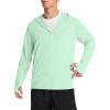 image:imageRoadbox Mens UPF 50 Sun Hoodie Jacket Full Zip UV Protection Long Sleeve Shirt Lightweight Breathable for Fishing HikingLight Green