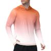 image:imageRoadbox Mens UPF 50 Sun Hoodie UV Hooded Long Sleeve Fishing Shirts Lightweight SPF Rash Guard for Outdoor Hiking SwimLight Orange Gradient