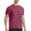 image:imageRoadbox Swim Shirts Short Sleeve for Men Sun Protection UPF 50 Fishing Rash Guard UV Gym Workout Shirt for Running OutdoorDark Red