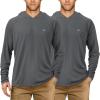 image:imageRoadbox UPF 50 Fishing Shirts for Men Long Sleeve UV Sun Protection Hoodie Outdoor Hiking Running Swimming Rash Guard2 Packdark Gray2