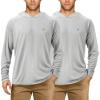 image:imageRoadbox UPF 50 Fishing Shirts for Men Long Sleeve UV Sun Protection Hoodie Outdoor Hiking Running Swimming Rash Guard2 Packgray2