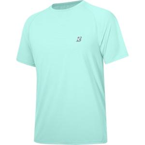 image:imageRoadbox Mens Rash Guard Short Slevee UPF 50 UV Sun Protection Water TShirts Quick Dry Swim Shirts for Surf Beach FishingLight Aqua Green