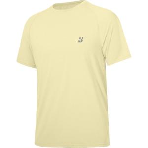image:imageRoadbox Mens Rash Guard Short Slevee UPF 50 UV Sun Protection Water TShirts Quick Dry Swim Shirts for Surf Beach FishingLight Yellow