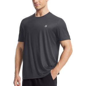 image:imageRoadbox Mens UPF 50 Sun Protection TShirt Quick Dry UV Workout Shirts Lightweight Breathable Outdoor Running Fishing TeeDark Gray