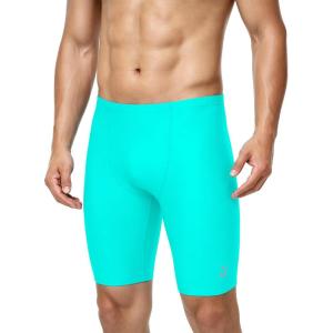 image:imageRoadbox Swim Jammers for Men Racing Athletic Quick Dry Swimsuit Endurance Training Competitive Swimming Shorts UPF 50Lake Green