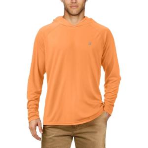 image:imageRoadbox UPF 50 Fishing Shirts for Men Long Sleeve UV Sun Protection Hoodie Outdoor Hiking Running Swimming Rash GuardNo Thumb Holeorange