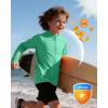 image:imageRoadbox Boys UPF 50 Zip Up Rash Guard Long Sleeve Swim Shirt Kids UV Protection Sun Shirts Quick Dry for Water Beach SurfGreen