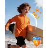 image:imageRoadbox Boys UPF 50 Zip Up Rash Guard Long Sleeve Swim Shirt Kids UV Protection Sun Shirts Quick Dry for Water Beach SurfOrange