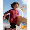 image:imageRoadbox Boys UPF 50 Zip Up Rash Guard Long Sleeve Swim Shirt Kids UV Protection Sun Shirts Quick Dry for Water Beach SurfRed