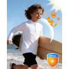 image:imageRoadbox Boys UPF 50 Zip Up Rash Guard Long Sleeve Swim Shirt Kids UV Protection Sun Shirts Quick Dry for Water Beach SurfWhite