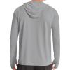 image:imageRoadbox Mens UPF 50 Sun Hoodie Long Sleeve UV Protection Fishing Shirts Lighweight SPF Hiking Running Swim Rash GuardLight Gray