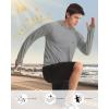 image:imageRoadbox Mens UPF 50 Sun Hoodie Long Sleeve UV Protection Fishing Shirts Lighweight SPF Hiking Running Swim Rash GuardLight Gray
