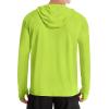 image:imageRoadbox Mens UPF 50 Sun Hoodie Long Sleeve UV Protection Fishing Shirts Lighweight SPF Hiking Running Swim Rash GuardLime Green