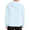 image:imageRoadbox Mens UPF 50 Sun Hoodie Long Sleeve UV Protection Fishing Shirts Lighweight SPF Hiking Running Swim Rash GuardSky Blue