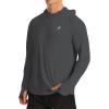 image:imageRoadbox Mens UPF 50 Sun Hoodie Long Sleeve UV Protection Fishing Shirts Lighweight SPF Hiking Running Swim Rash GuardDark Gray