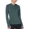 image:imageRoadbox Womens UPF 50 Sun Protection Hoodie Long Sleeve Hiking Fishing Hooded Shirt Lightweight Outdoor UV Rash Guard01charcoal Green