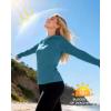 image:imageRoadbox Womens UPF 50 Sun Protection Hoodie Long Sleeve Hiking Fishing Hooded Shirt Lightweight Outdoor UV Rash Guard01dark Blue