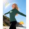 image:imageRoadbox Womens UPF 50 Sun Protection Hoodie Long Sleeve Hiking Fishing Hooded Shirt Lightweight Outdoor UV Rash Guard01dark Green