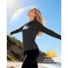 image:imageRoadbox Womens UPF 50 Sun Protection Hoodie Long Sleeve Hiking Fishing Hooded Shirt Lightweight Outdoor UV Rash Guard01dark Grey