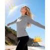 image:imageRoadbox Womens UPF 50 Sun Protection Hoodie Long Sleeve Hiking Fishing Hooded Shirt Lightweight Outdoor UV Rash Guard01light Gray