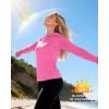 image:imageRoadbox Womens UPF 50 Sun Protection Hoodie Long Sleeve Hiking Fishing Hooded Shirt Lightweight Outdoor UV Rash Guard01rose Red