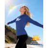 image:imageRoadbox Womens UPF 50 Sun Protection Hoodie Long Sleeve Hiking Fishing Hooded Shirt Lightweight Outdoor UV Rash Guard01steel Blue