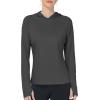 image:imageRoadbox Womens UPF 50 Sun Protection Hoodie Long Sleeve Hiking Fishing Hooded Shirt Lightweight Outdoor UV Rash Guard02black