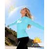 image:imageRoadbox Womens UPF 50 Sun Protection Hoodie Long Sleeve Hiking Fishing Hooded Shirt Lightweight Outdoor UV Rash Guard02blue