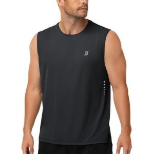 image:imageMens Workout Sleeveless Shirts Quick Dry Athletic Tank Top Lightweight Muscle Shirt for Gym Running Casual SportsBlack