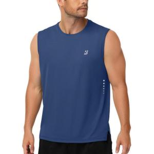 image:imageMens Workout Sleeveless Shirts Quick Dry Athletic Tank Top Lightweight Muscle Shirt for Gym Running Casual SportsNavy