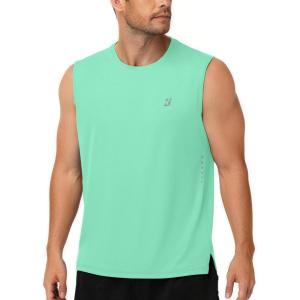 image:imageMens Workout Sleeveless Shirts Quick Dry Athletic Tank Top Lightweight Muscle Shirt for Gym Running Casual SportsSeaweed Green